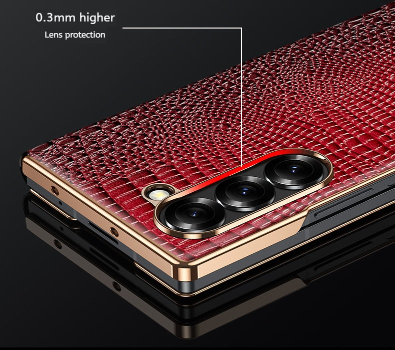 Samsung Galaxy Z Fold Series Crocodile Pattern Magnetic Protective Case