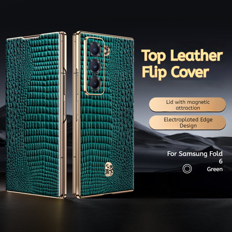 Samsung Galaxy Z Fold Series Folding Screen Genuine Leather Magnetic Protective Case