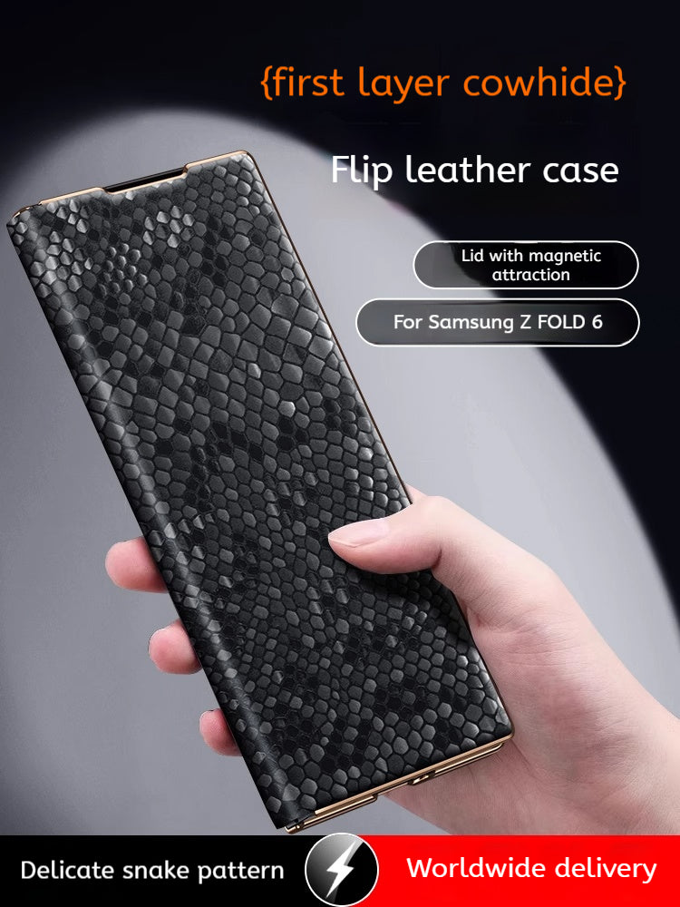 🔥Samsung Galaxy Z Fold Series Folding Screen Genuine Leather Magnetic Protective Case