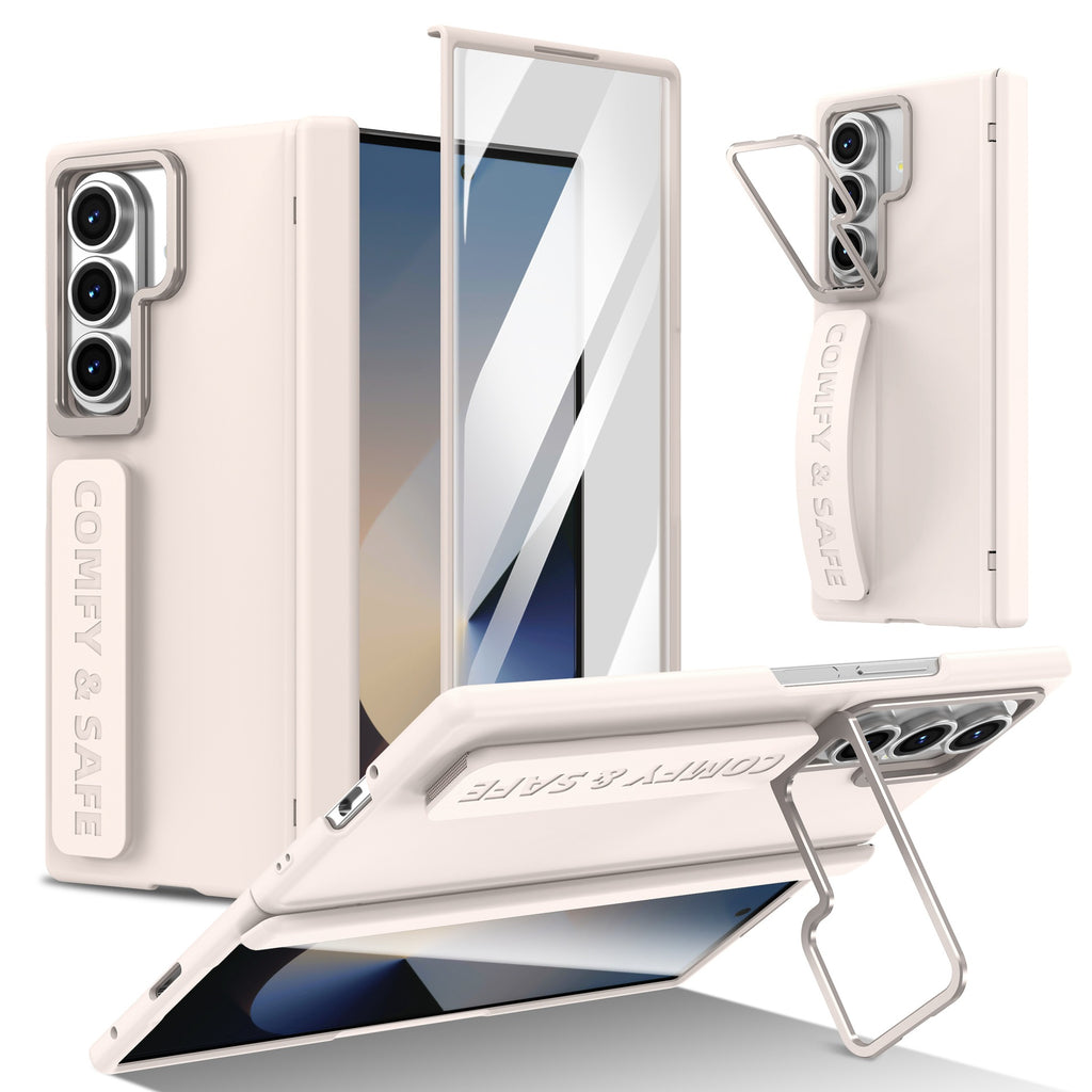 Z Fold7 Phone Case Magnetic Hinge Case Film Integrated Stand Wrist Strap Fold6/5/4 Protective Cover