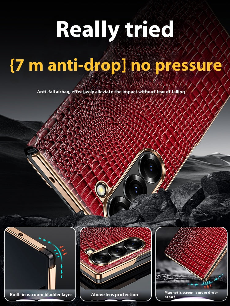 Samsung Galaxy Z Fold Series Crocodile Pattern Magnetic Protective Case