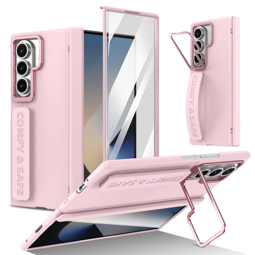 Z Fold7 Phone Case Magnetic Hinge Case Film Integrated Stand Wrist Strap Fold6/5/4 Protective Cover