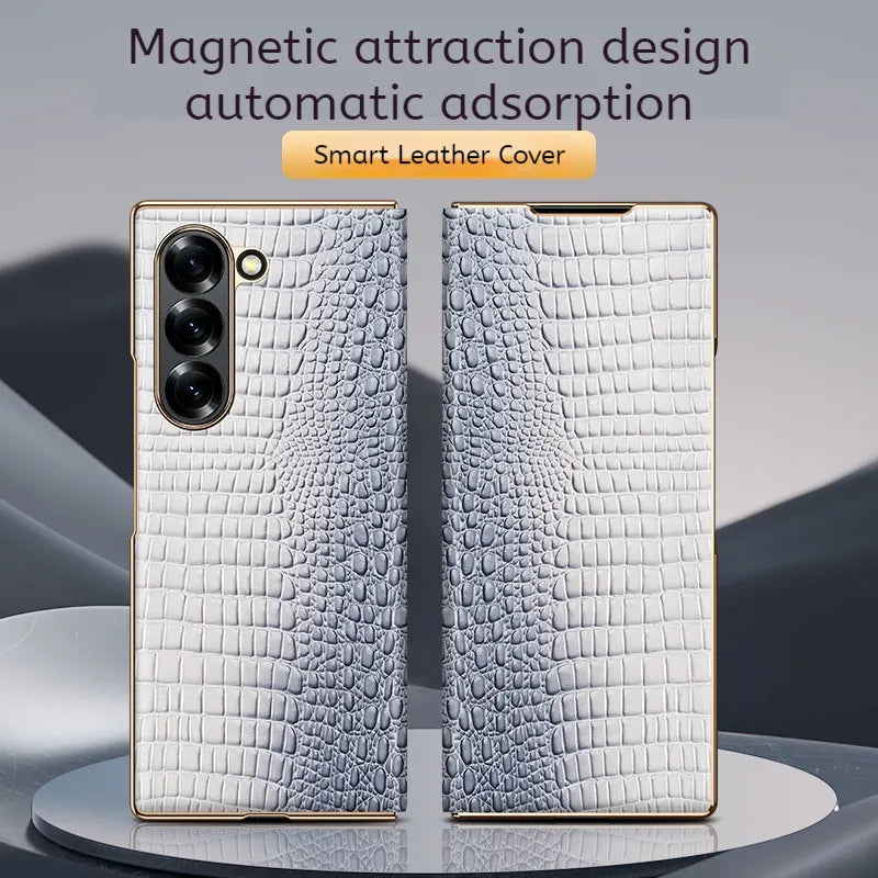 Samsung Galaxy Z Fold Series Crocodile Pattern Magnetic Protective Case