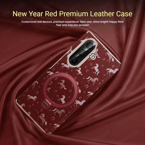 2026 New Year Limited Edition Samsung ZFold7 Premium Leather Dual-Axis Protective Case