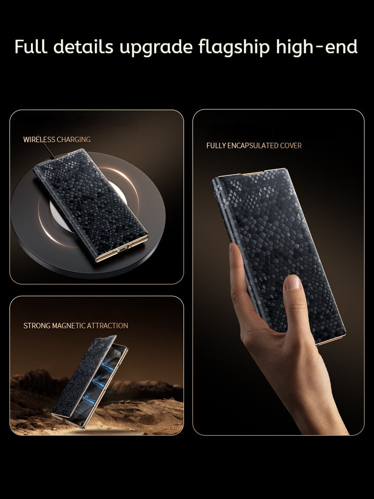 Samsung Galaxy Z Fold Series Folding Screen Genuine Leather Magnetic Protective Case