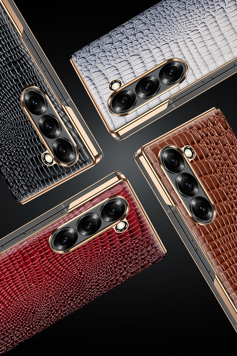 Samsung Galaxy Z Fold Series Crocodile Pattern Magnetic Protective Case