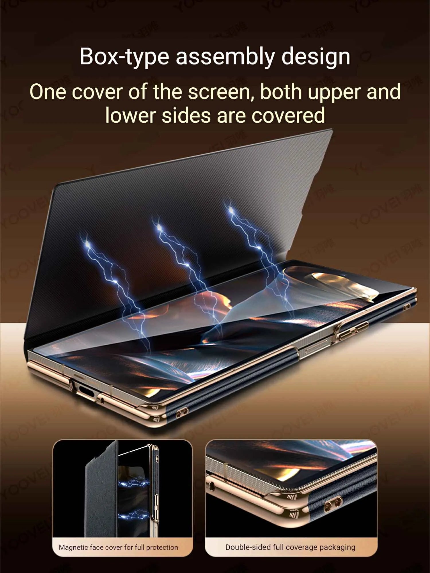 Samsung ZFold7/6/5 Premium Leather Dual-Axis Protective Case