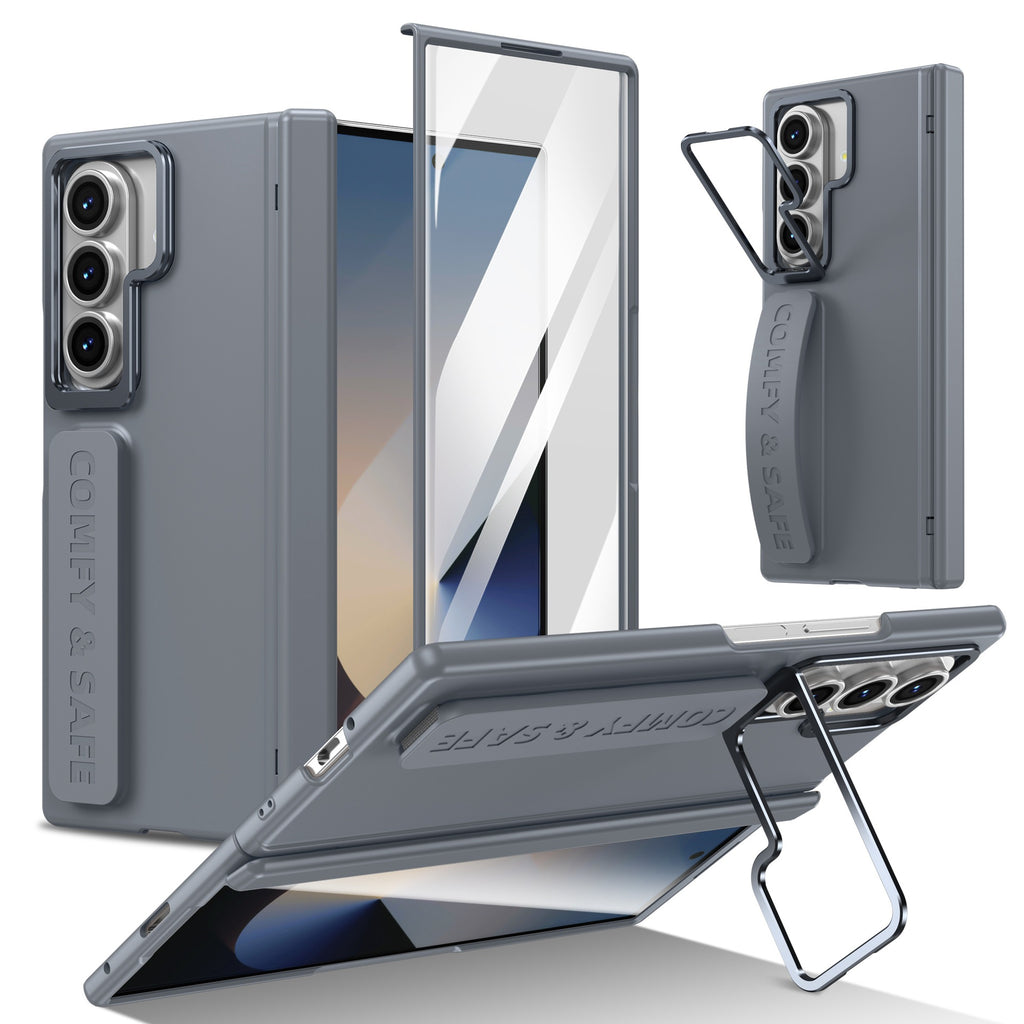 Z Fold7 Phone Case Magnetic Hinge Case Film Integrated Stand Wrist Strap Fold6/5/4 Protective Cover