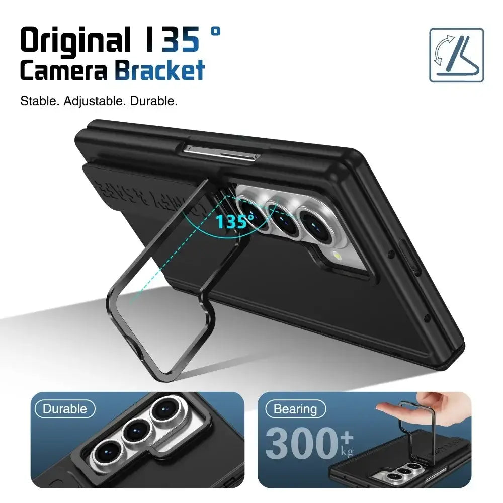 Z Fold7 Phone Case Magnetic Hinge Case Film Integrated Stand Wrist Strap Fold6/5/4 Protective Cover
