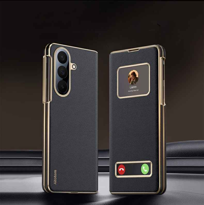 Galaxy Z Fold 7 Smart Window - Answer Calls Without Flipping - Magnetic Charging - Dual-Axis Protective Case