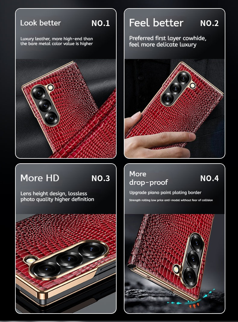 Samsung Galaxy Z Fold Series Crocodile Pattern Magnetic Protective Case