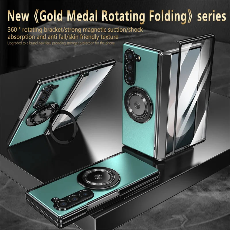 Luxury Shockproof Case with 360° Rotating Bracket for Samsung Galaxy Z Fold