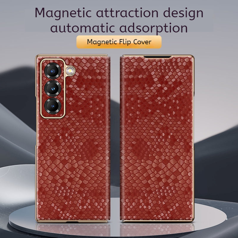 🔥Samsung Galaxy Z Fold Series Folding Screen Genuine Leather Magnetic Protective Case