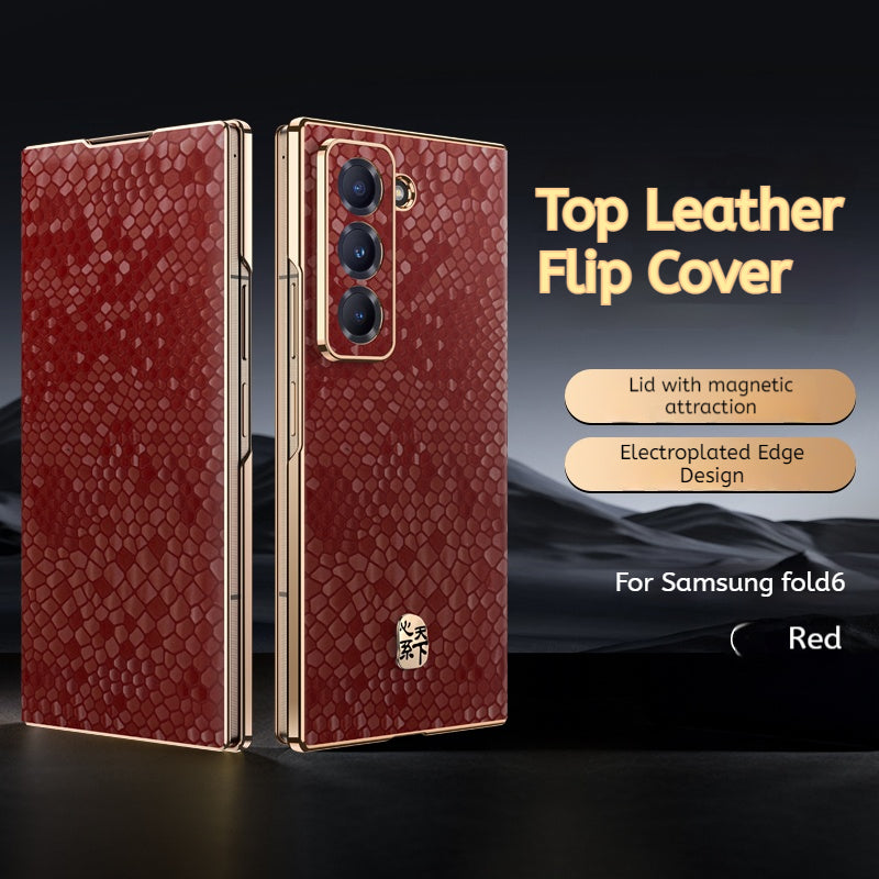 Samsung Galaxy Z Fold Series Folding Screen Genuine Leather Magnetic Protective Case