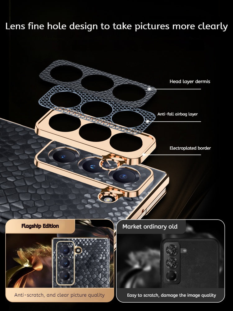Samsung Galaxy Z Fold Series Folding Screen Genuine Leather Magnetic Protective Case