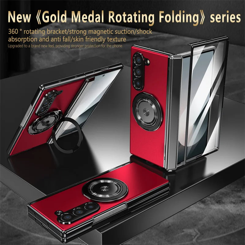 Luxury Shockproof Case with 360° Rotating Bracket for Samsung Galaxy Z Fold
