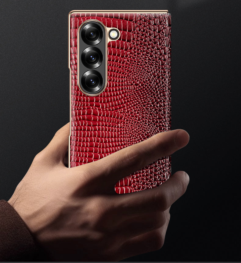 Samsung Galaxy Z Fold Series Crocodile Pattern Magnetic Protective Case