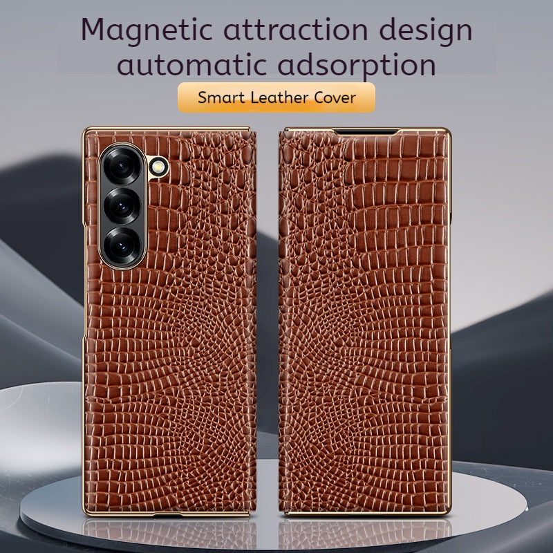Samsung Galaxy Z Fold Series Crocodile Pattern Magnetic Protective Case