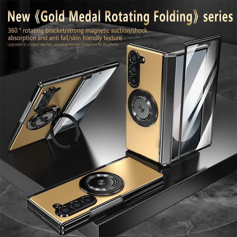 Luxury Shockproof Case with 360° Rotating Bracket for Samsung Galaxy Z Fold