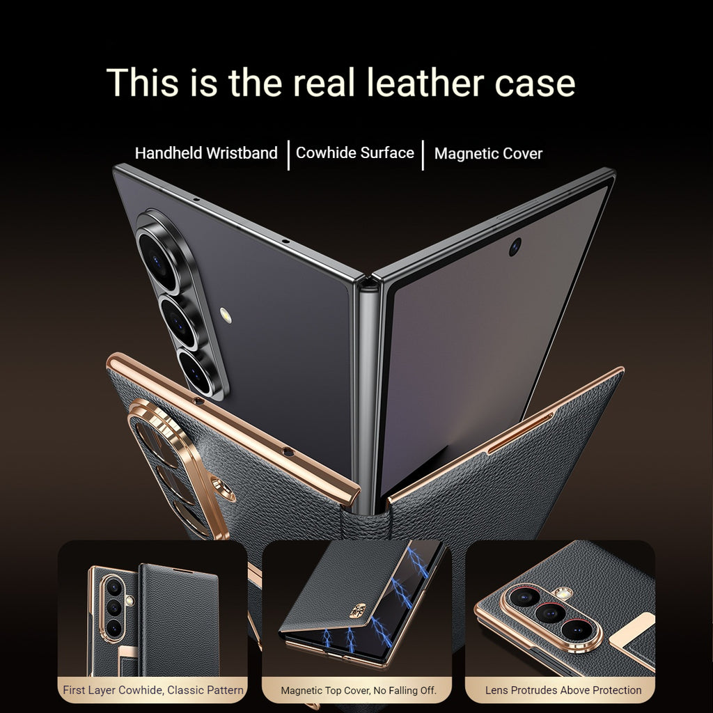 Samsung ZFold Series Premium Leather Wrist Strap Protector