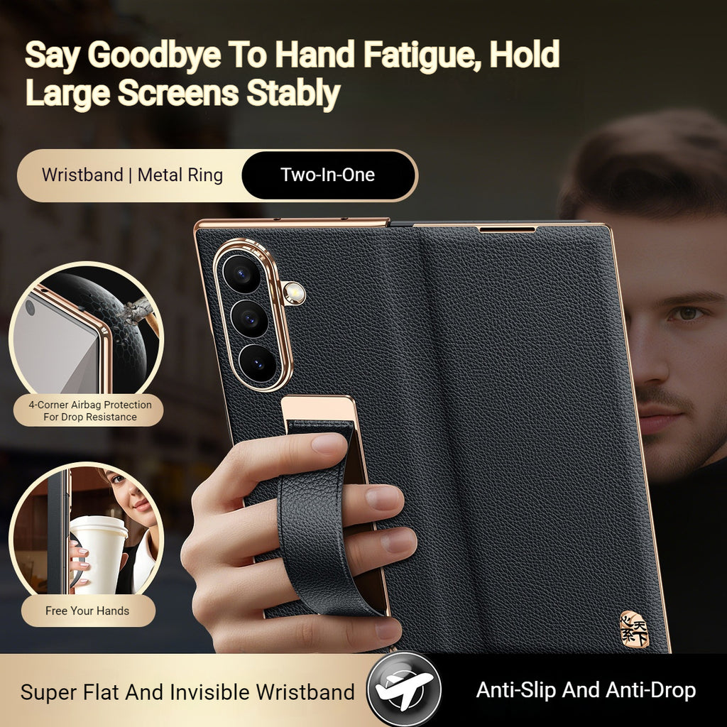Samsung ZFold Series Premium Leather Wrist Strap Protector
