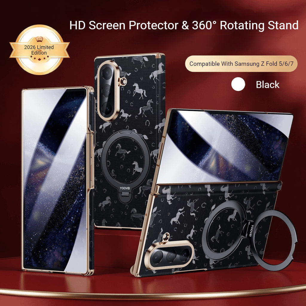 2026 New Year Limited Edition Samsung ZFold7 Premium Leather Dual-Axis Protective Case