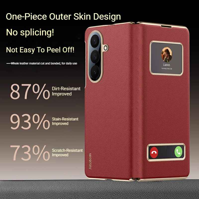 Galaxy Z Fold 7 Smart Window - Answer Calls Without Flipping - Magnetic Charging - Dual-Axis Protective Case