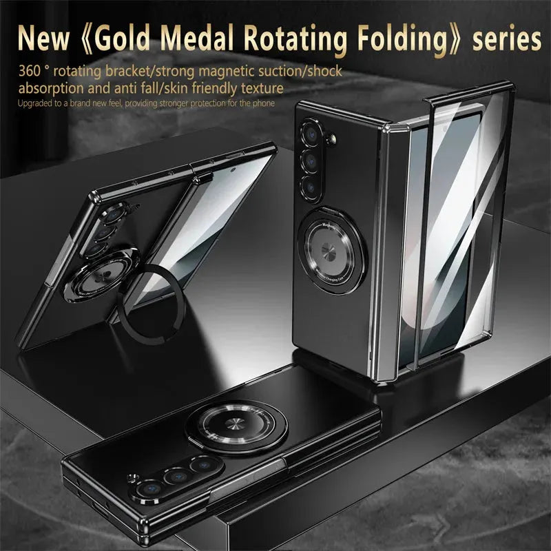 Luxury Shockproof Case with 360° Rotating Bracket for Samsung Galaxy Z Fold