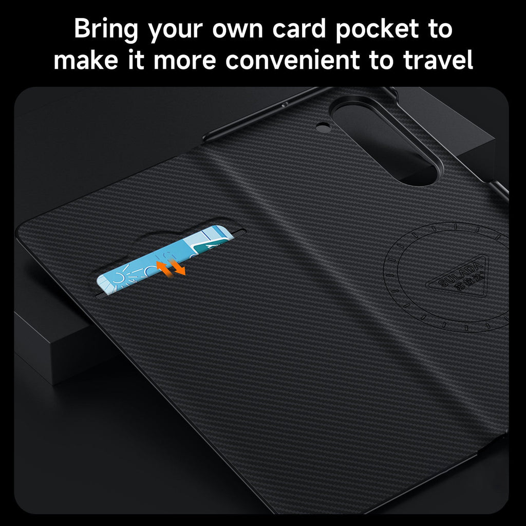 Luxurious Leather Cover With Magnetic Coil & Card Holder For Galaxy Z Fold 7