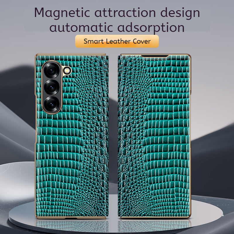 Samsung Galaxy Z Fold Series Crocodile Pattern Magnetic Protective Case