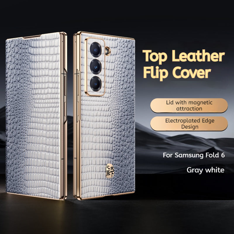 Samsung Galaxy Z Fold Series Folding Screen Genuine Leather Magnetic Protective Case