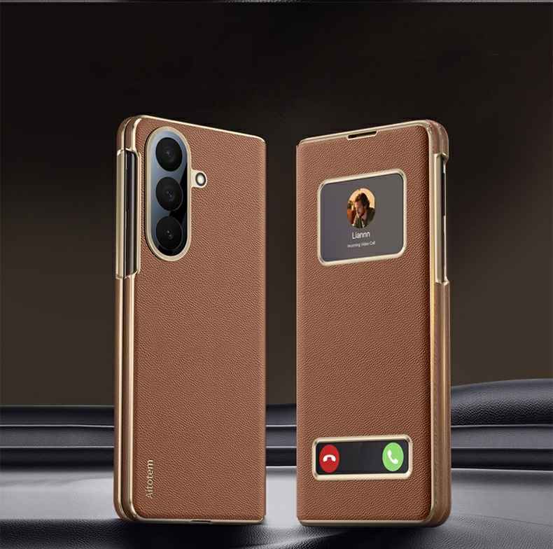 Galaxy Z Fold 7 Smart Window - Answer Calls Without Flipping - Magnetic Charging - Dual-Axis Protective Case
