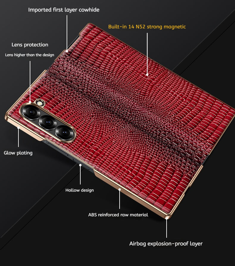 Samsung Galaxy Z Fold Series Crocodile Pattern Magnetic Protective Case
