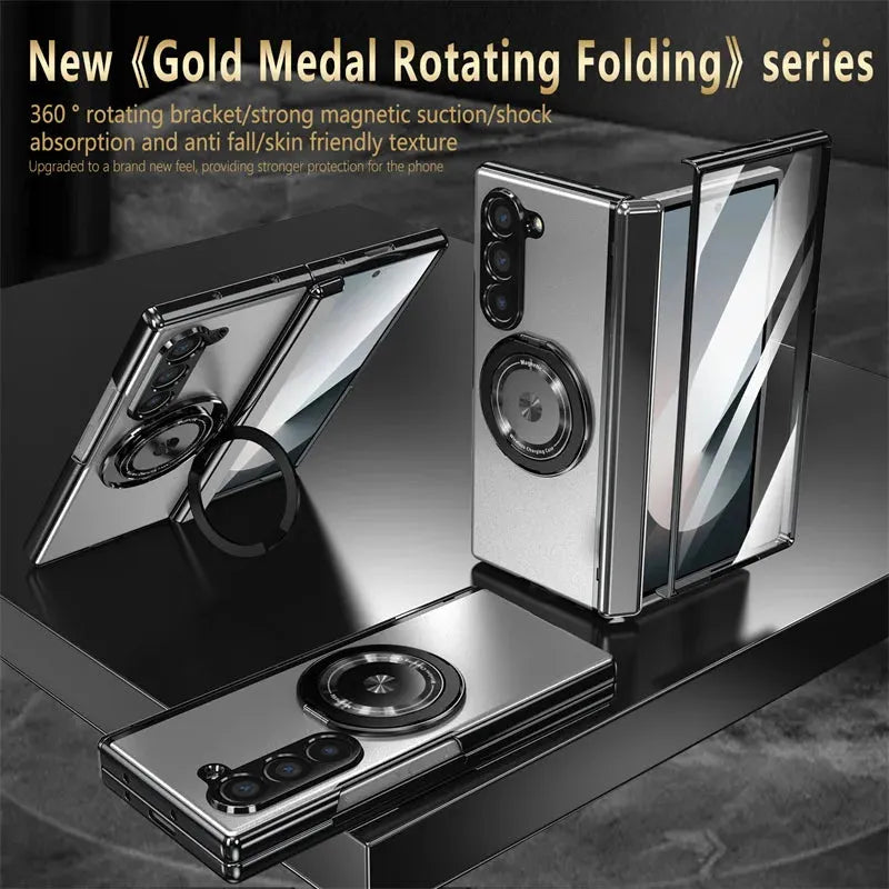 Luxury Shockproof Case with 360° Rotating Bracket for Samsung Galaxy Z Fold
