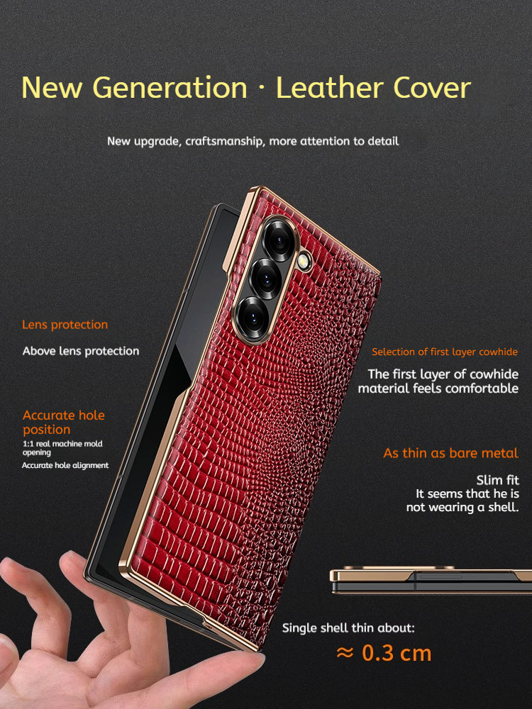 Samsung Galaxy Z Fold Series Crocodile Pattern Magnetic Protective Case