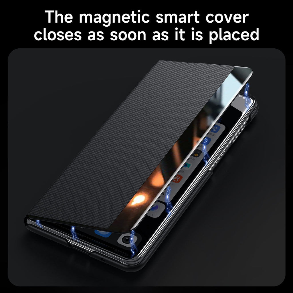 Luxurious Leather Cover With Magnetic Coil & Card Holder For Galaxy Z Fold 7