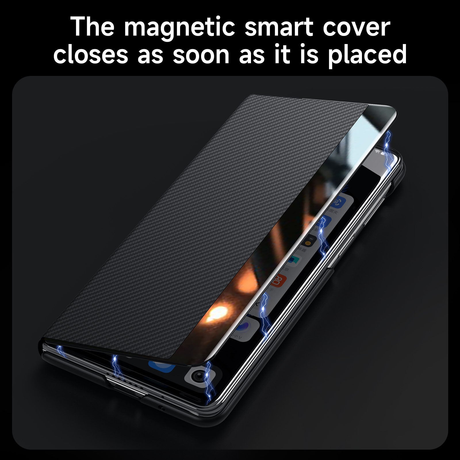 Luxurious Leather Cover With Magnetic Coil & Card Holder For Galaxy Z Fold 7