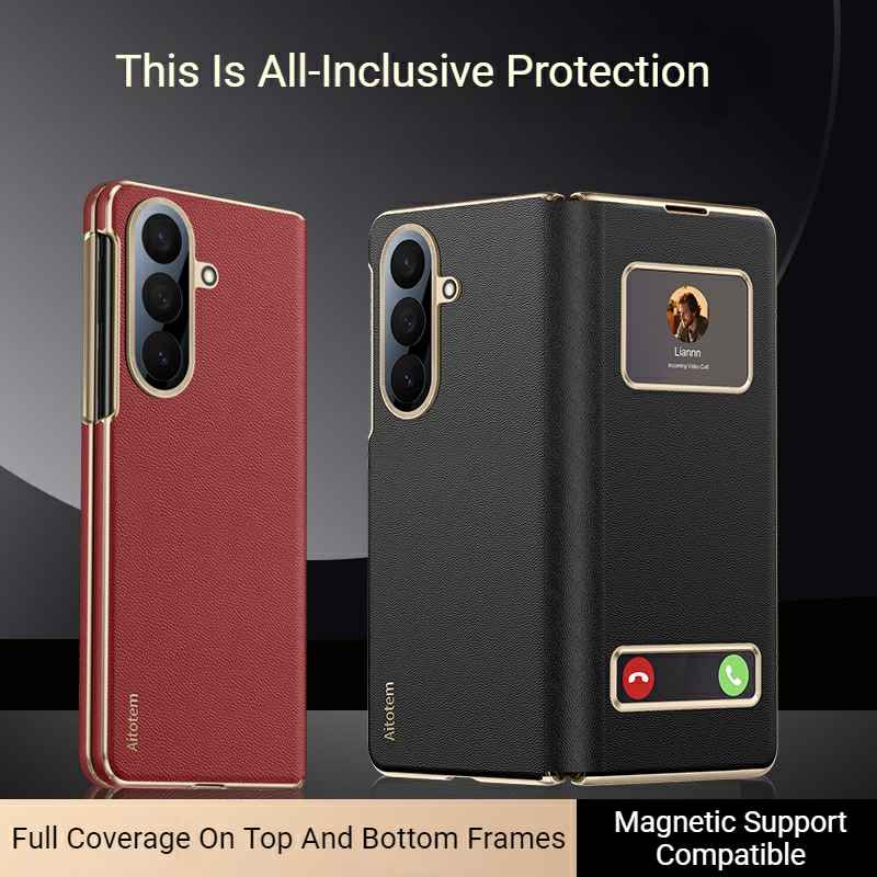 Galaxy Z Fold 7 Smart Window - Answer Calls Without Flipping - Magnetic Charging - Dual-Axis Protective Case