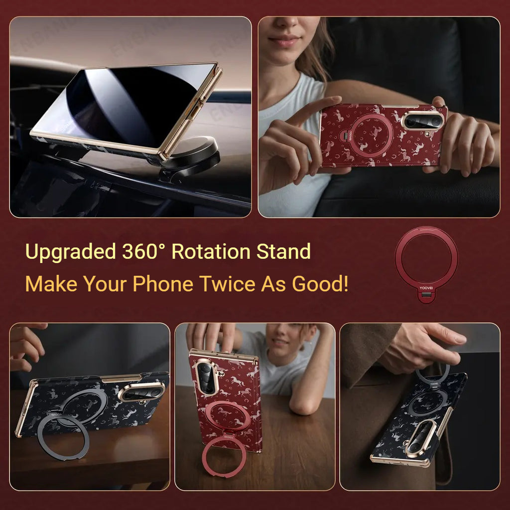 2026 New Year Limited Edition Samsung ZFold7 Premium Leather Dual-Axis Protective Case